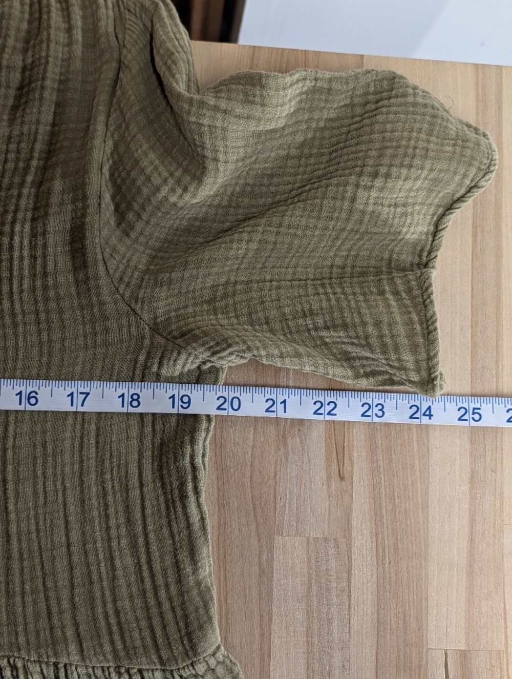 Anthropologie Olive Green Deep V-Neck Tiered Maxi Dress Cotton Gauze L - Picture 11 of 15